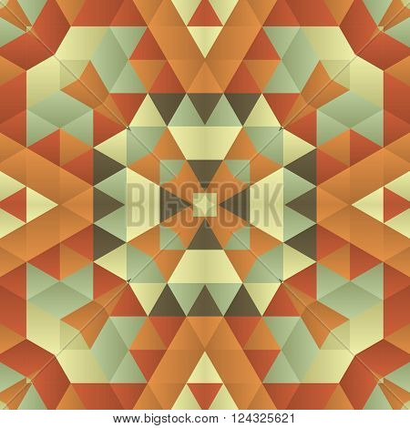 Symmetrical background element with bold geometrical patterns and stylized floral pattern. For wallpaper, pattern fills, web page background, surface textures for print and dalle production.