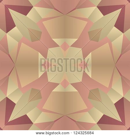 Symmetrical background element with bold geometrical patterns and stylized floral pattern. For wallpaper, pattern fills, web page background, surface textures for print and dalle production.