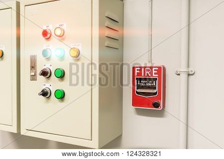An Fire Alarm near door fire .