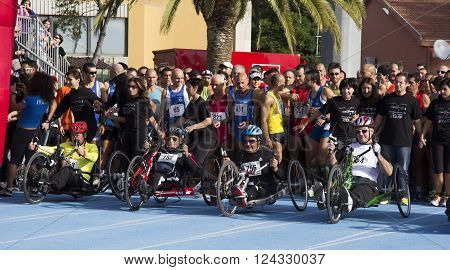 CAGLIARI, ITALY - 2012 November 4: 5 ^ Half Marathon - 4th memorial Delio Serra