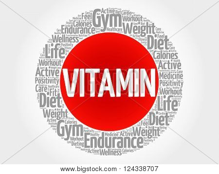 Vitamin Circle Stamp Word Cloud