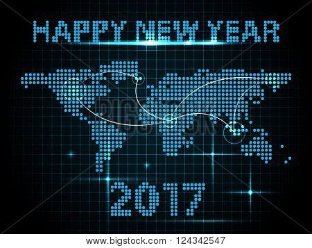 Global network connection concept. New Year celebration. Vector Illustration. EPS 10.