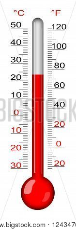 Glass Thermometer Isolated on White Background Illustration