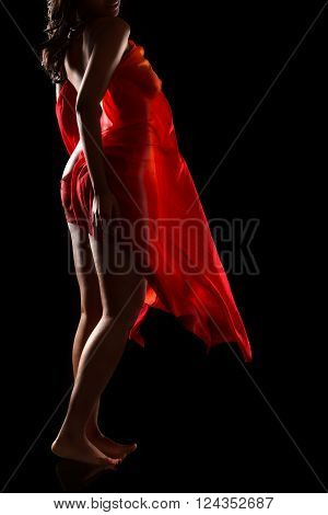 Sexy black woman posing on a balck background