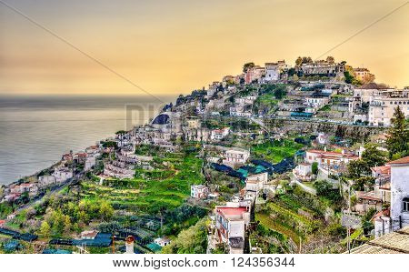 View of Ravello village on the Amalfi Coast in Italy