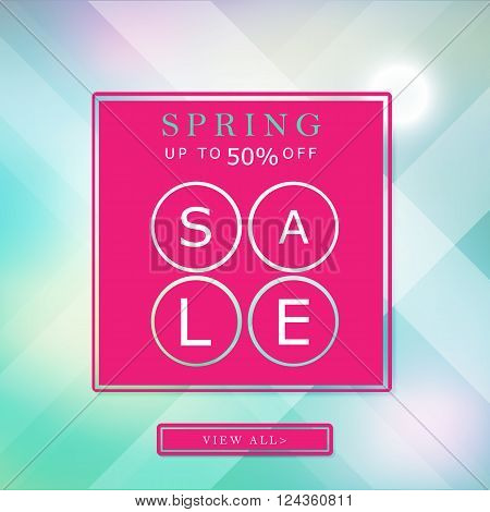 spring up to 50 off sale banner bright background poster