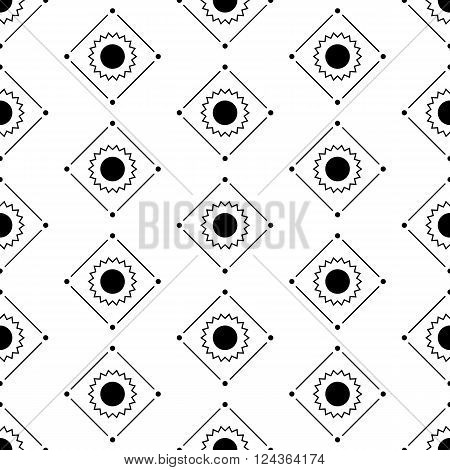 Vector seamless pattern. Modern stylish texture. Minimalistic simple design. Repeating geometric tiles with dotted square the circle within which.