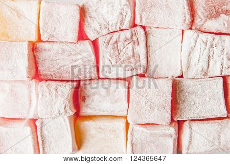 Turkish traditional dessert delight background close-up horizontal