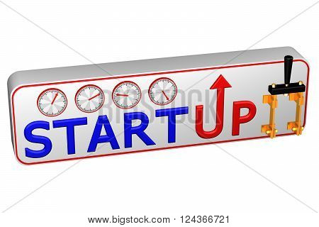 Concept: Startup isolated on white background. 3D render.