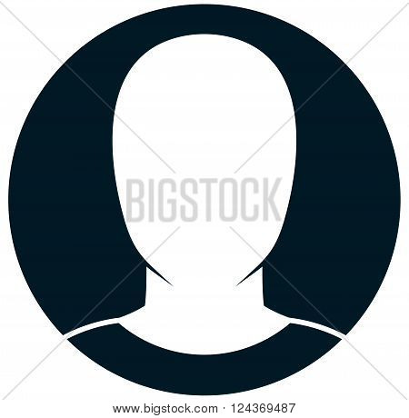 Vector human head silhouette icon isolated on white