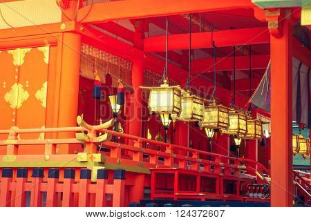 Fushimiinari Taisha ShrineTemple in Kyoto, Japan  ( Filtered image processed vintage effect. )