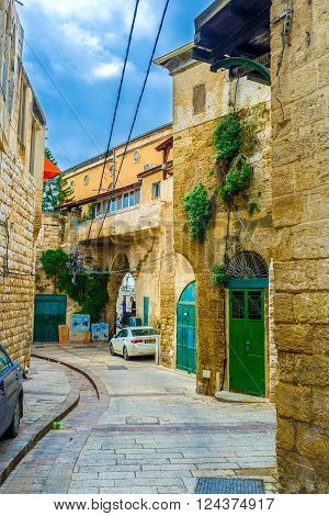 NAZARETH ISRAEL - FEBRUARY 21 2016: The old town Nazareth boasts old mansions and maze of streets on February 21 in Nazareth.