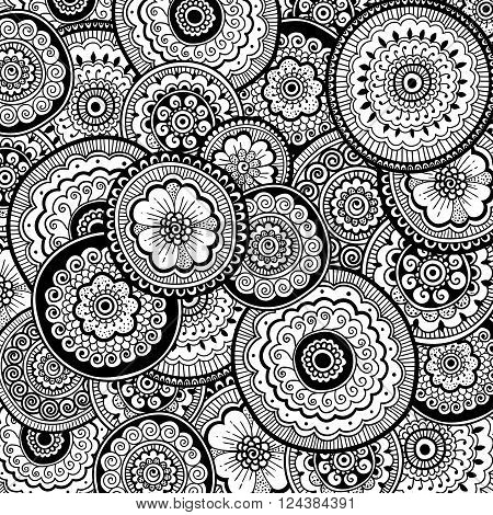 Decorative nature ornamental background. Zen-tagle style and mehndi style.