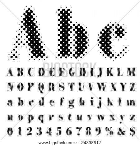 original vector dotted raster font