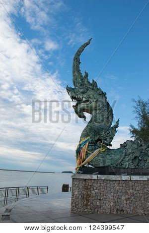 Naga statue in Songkhla Province South of Thailand