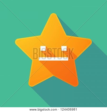 Long Shadow Star With A Emotionless Text Face