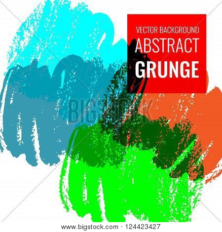Colorful grunge background with brushstrokes. Vector illustration EPS10