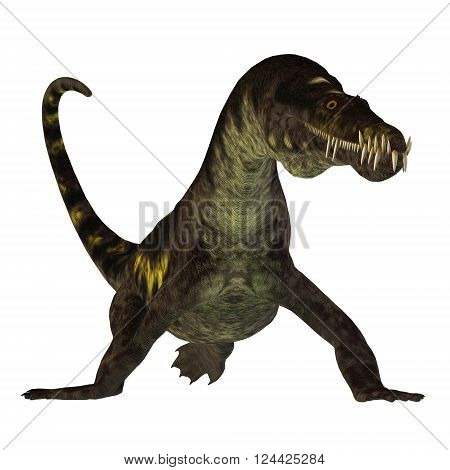 Nothosaurus on White 3D illustration - Nothosaurus was a semi-aquatic carnivorous reptile that lived in the Triassic Period of North Africa Europe and China.