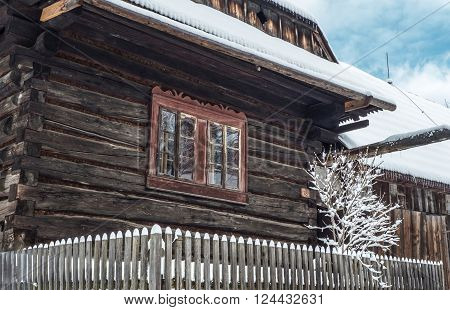 Wooden cottages in open-air musem at Zuberec - Slovakia