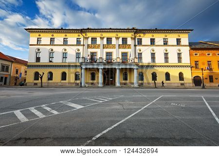 LEVOCA, SLOVAKIA - MARCH 18, 2016: County house in medieval town of Levoca in eastern Slovakia on March 18, 2016.