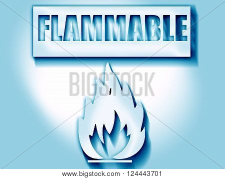 Flammable hazard sign with yellow and black colors