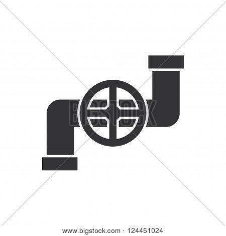 Pipe with valve icon. Vector illustration. - stock vector