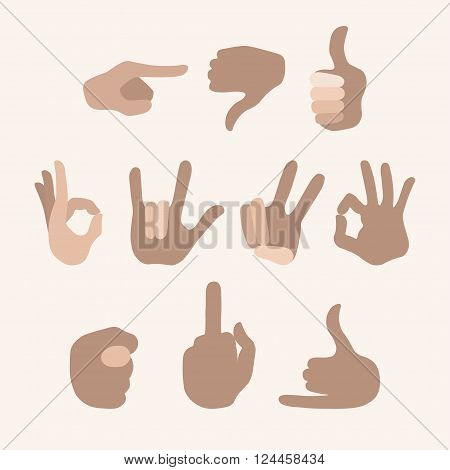 Touch screen hand gestures icons set for mobile application design isolated vector illustration