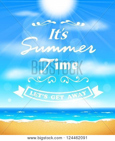 vector illustration ofSummer sunshine background isolated on white