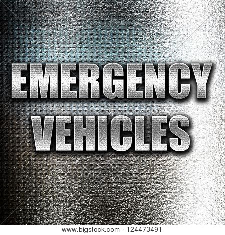 Grunge metal Emergency services sign with yellow and black colors