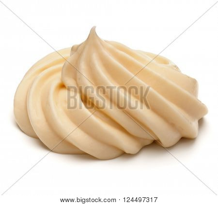Mayonnaise swirl  isolated on white background cutout