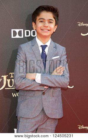 Neel Sethi at the Los Angeles premiere of 'The Jungle Book' held at the El Capitan Theatre in Hollywood, USA on April 4, 2016.