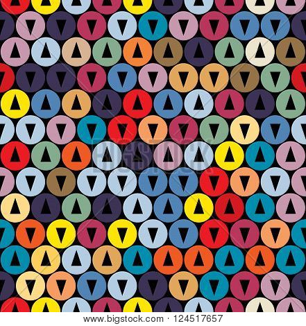 Bright pushpin. Seamless pattern. Coloful vector illustration