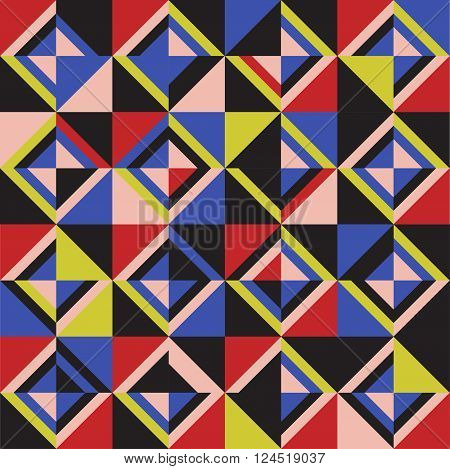 Colored triangles. Seamless pattern. Coloful vector illustration