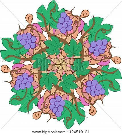 Abstract round grape pattern. Coloful vector illustration.