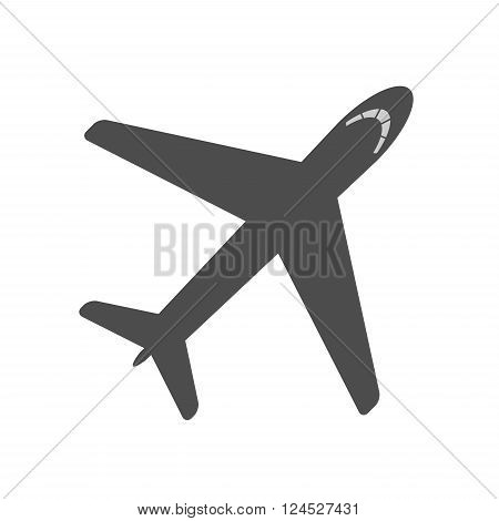 Airplane icon airplane contour isolated on white background