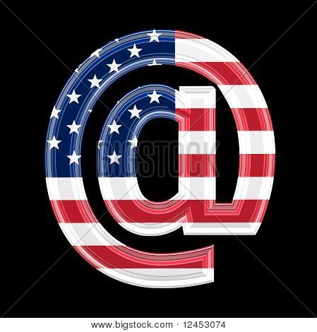 เราสัญลักษณ์จดหมาย 3d แยกต่างหากบน backgound สีดำ - Arobas