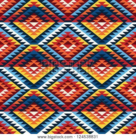 Tribal seamless colorful geometric pattern. Ethnic vector texture.Traditional ornament.