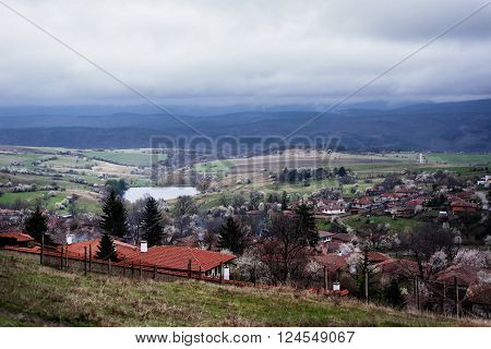 View of folk museum Zheravna village in Bulgaria Europe. Balkan mountain village.