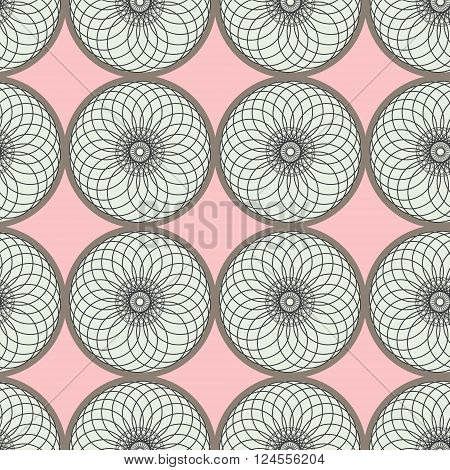 Vintage abstract seamless pattern with circle and weave