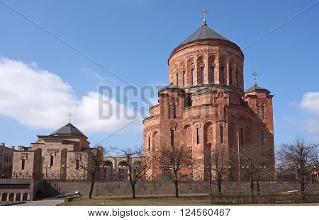 Armenian church complex in Moscow Cathedral of the Transfiguration of the Lord the residence of the Patriarchal Exarch Classical Armenian architecture