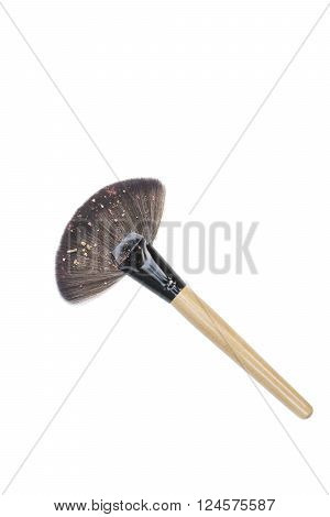 Top View Of Makeup Brush Whit Blusher Crak