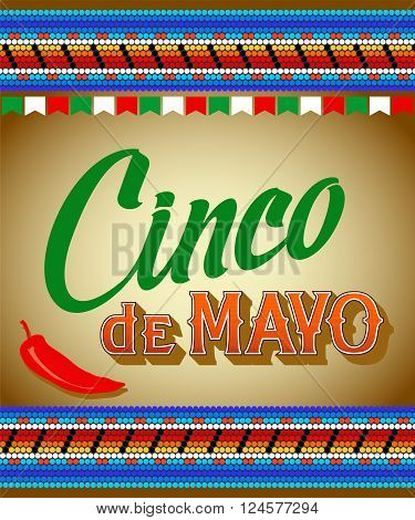 Cinco De Mayo hand drawn lettering design