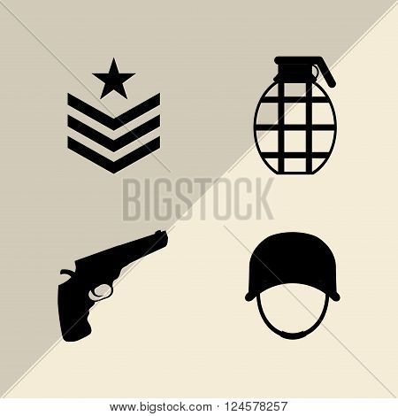 Military  icon concept with icon design, vector illustration 10 eps graphic.