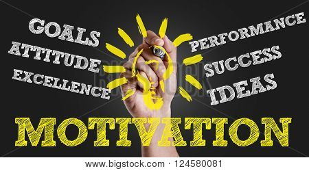 Hand writing the text: Motivation