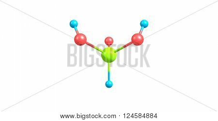 3D illustration of Phosphorous acid. It is the compound described by the formula H3PO3. Phosphorous acid is an intermediate in the preparation of other phosphorus compounds.