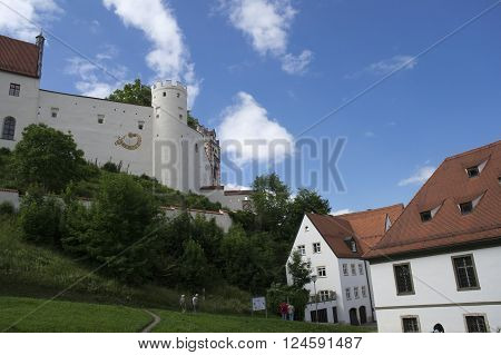 view of an ancient monastry in fussen during summer