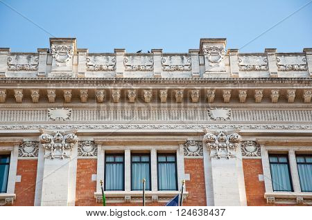 Detail of the Palazzo Montecitorio Rome Italy.