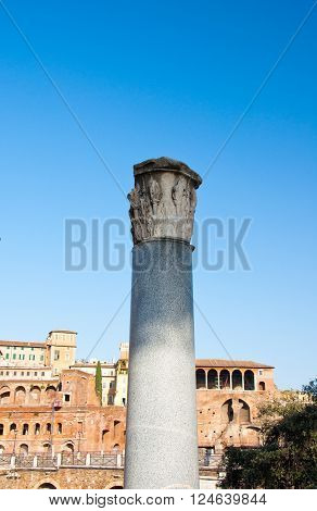 Column at the Trajan's Forum. Rome Italy.