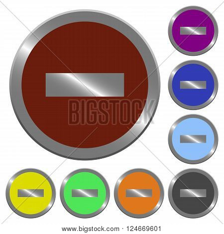 Set of color glossy coin-like delete buttons.