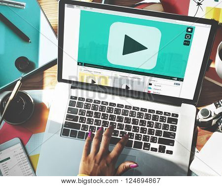 Play Button Audio Video Media Technology Concept